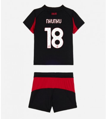 AC Milan Christopher Nkunku #18 Hemmaställ Barn 2025-26 Kortärmad (+ Korta byxor)